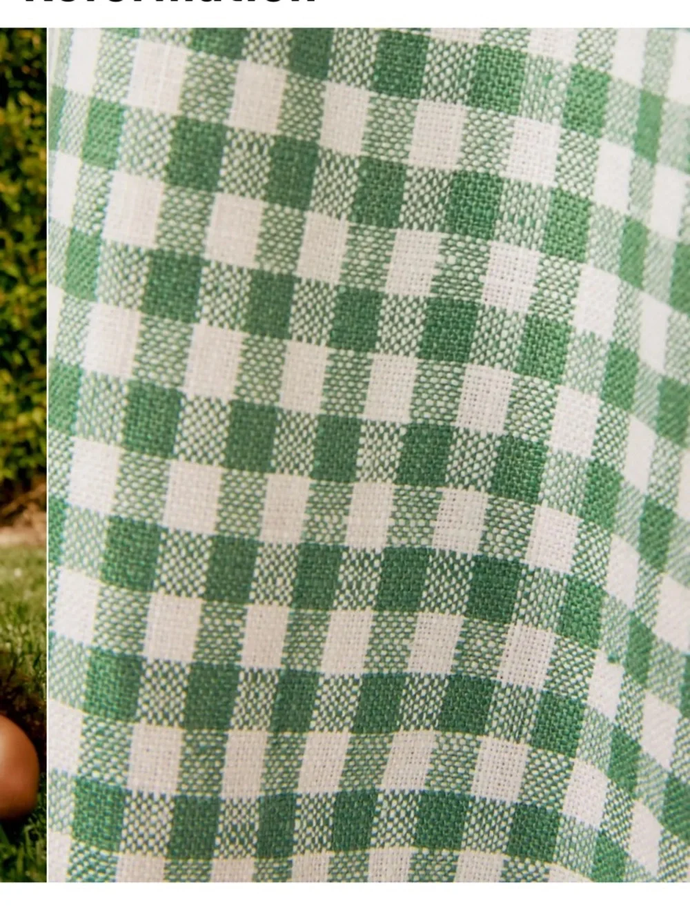 Reformation Green and White Gingham Smocked Sundress - Picture 9 of 12